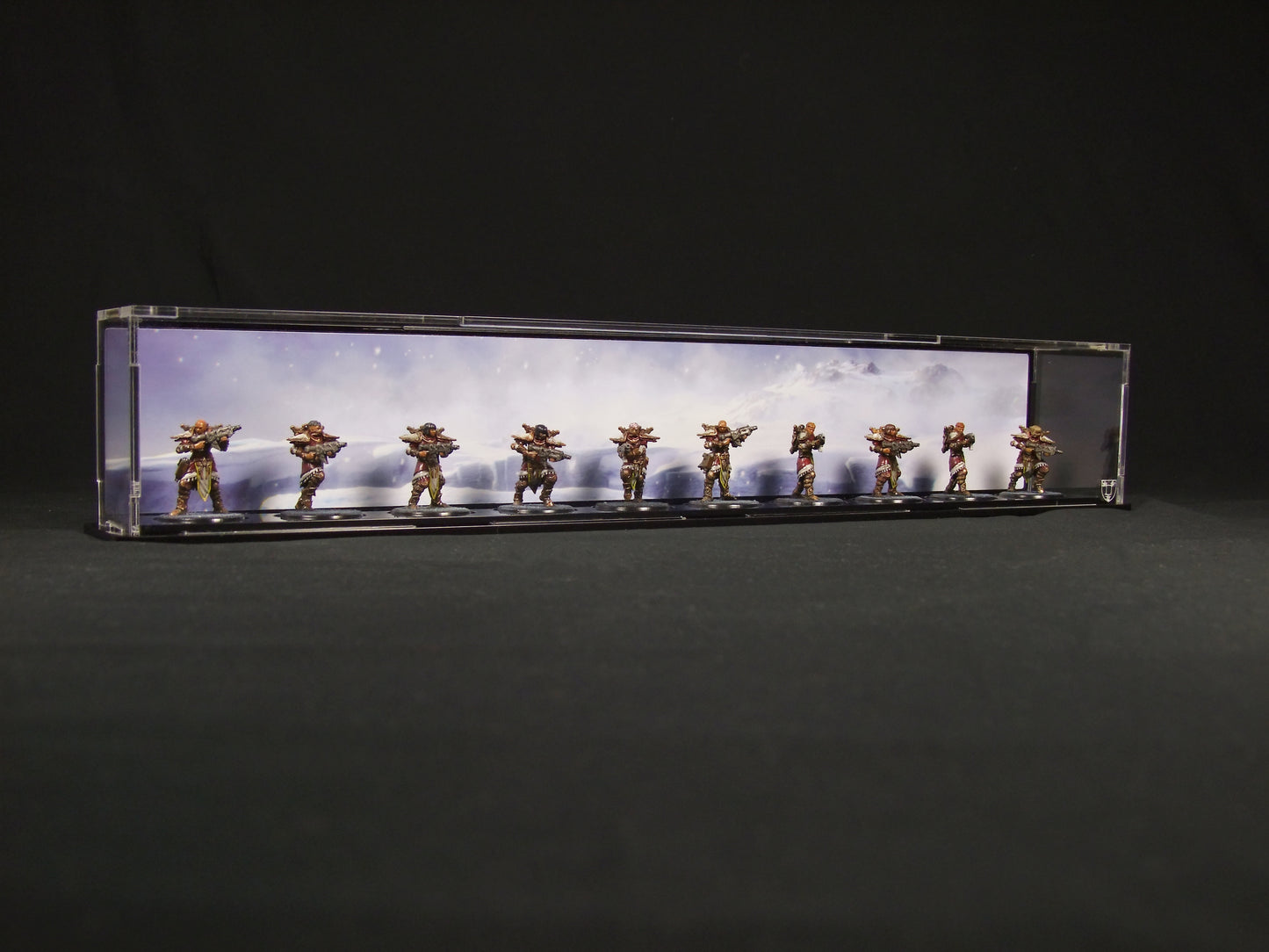 Small Display case for 10 Minis - Ice Background