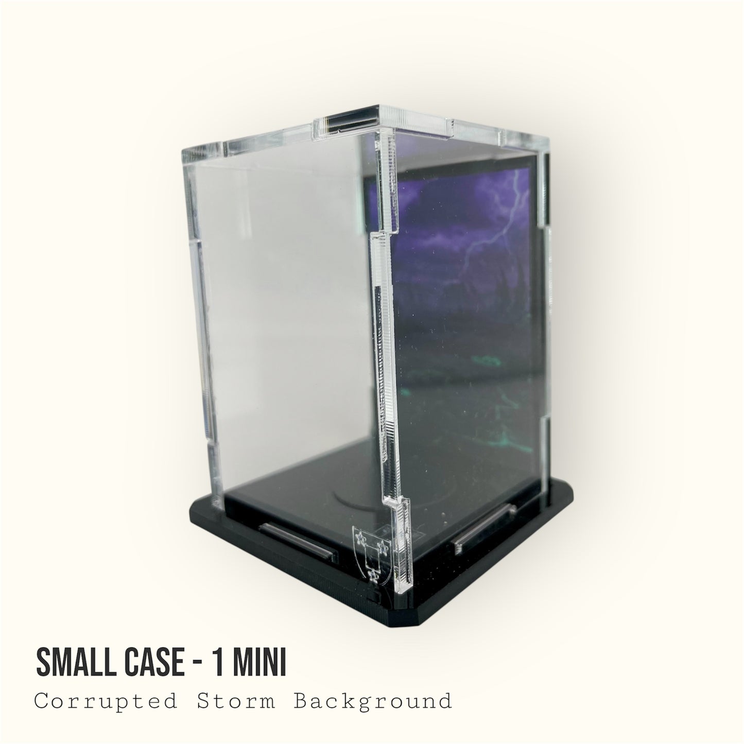 Small Display Case for 1 Mini - Corrupted Storm Background