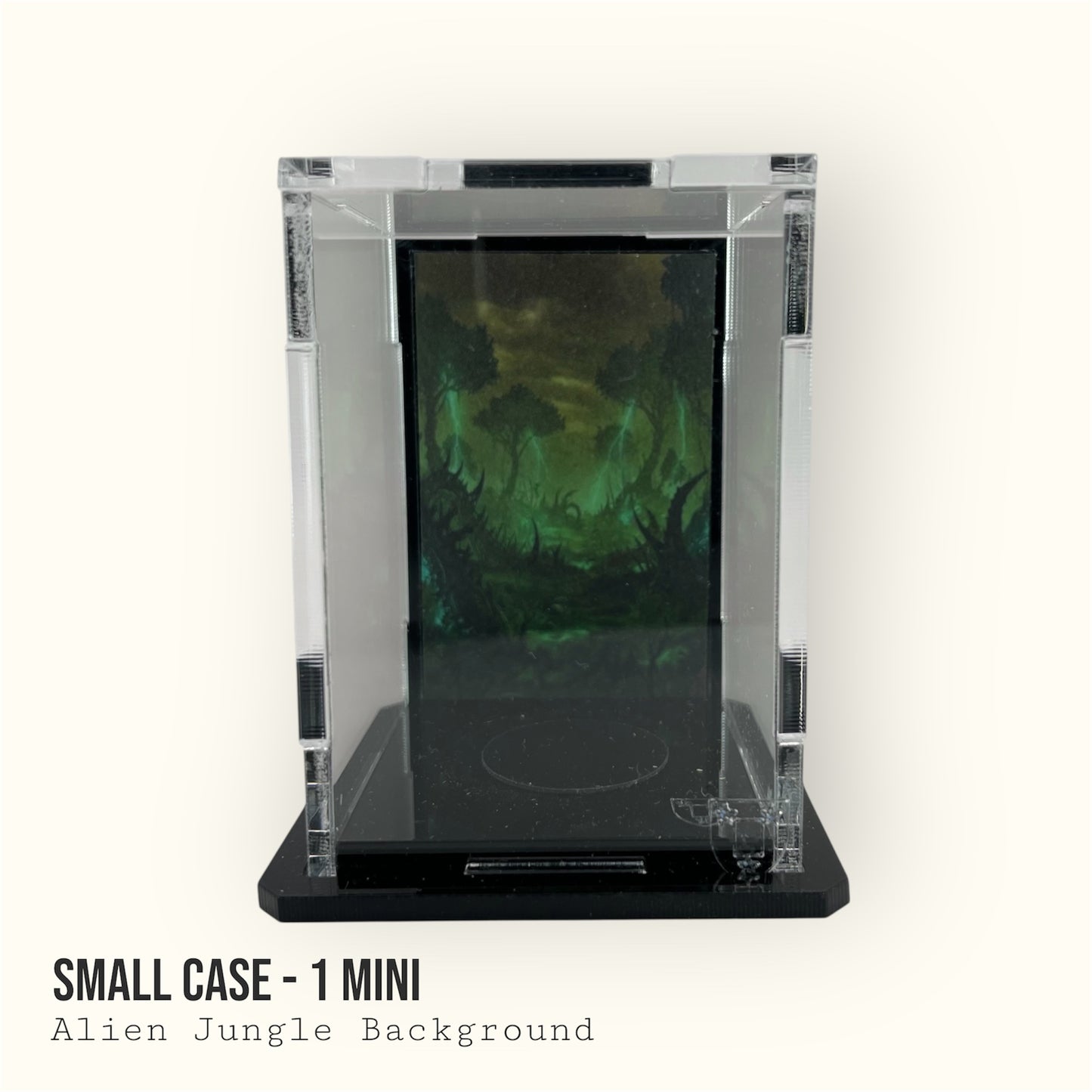 Small Display Case for 1 Mini - Alien Jungle Background