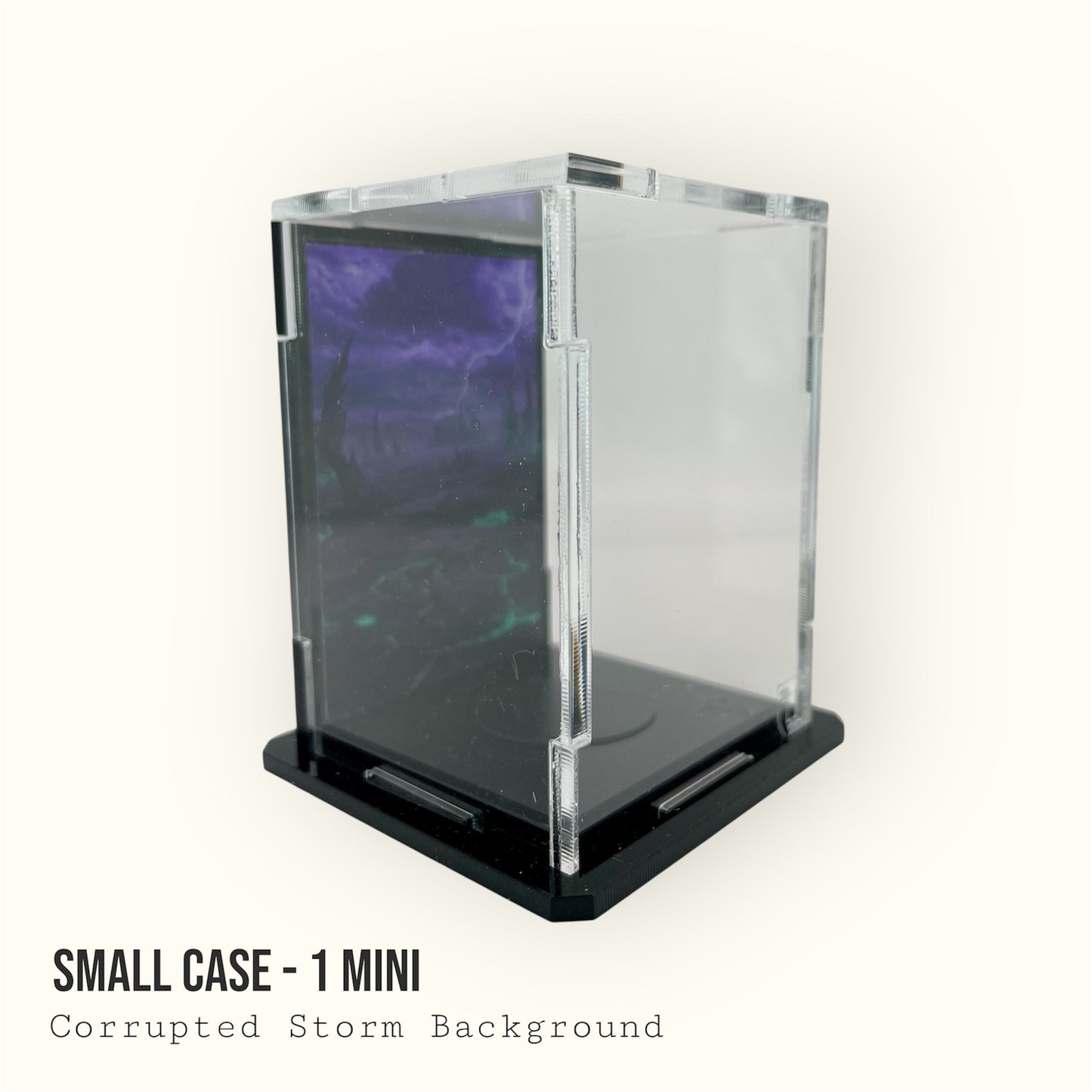 Small Display Case for 1 Mini - Corrupted Storm Background