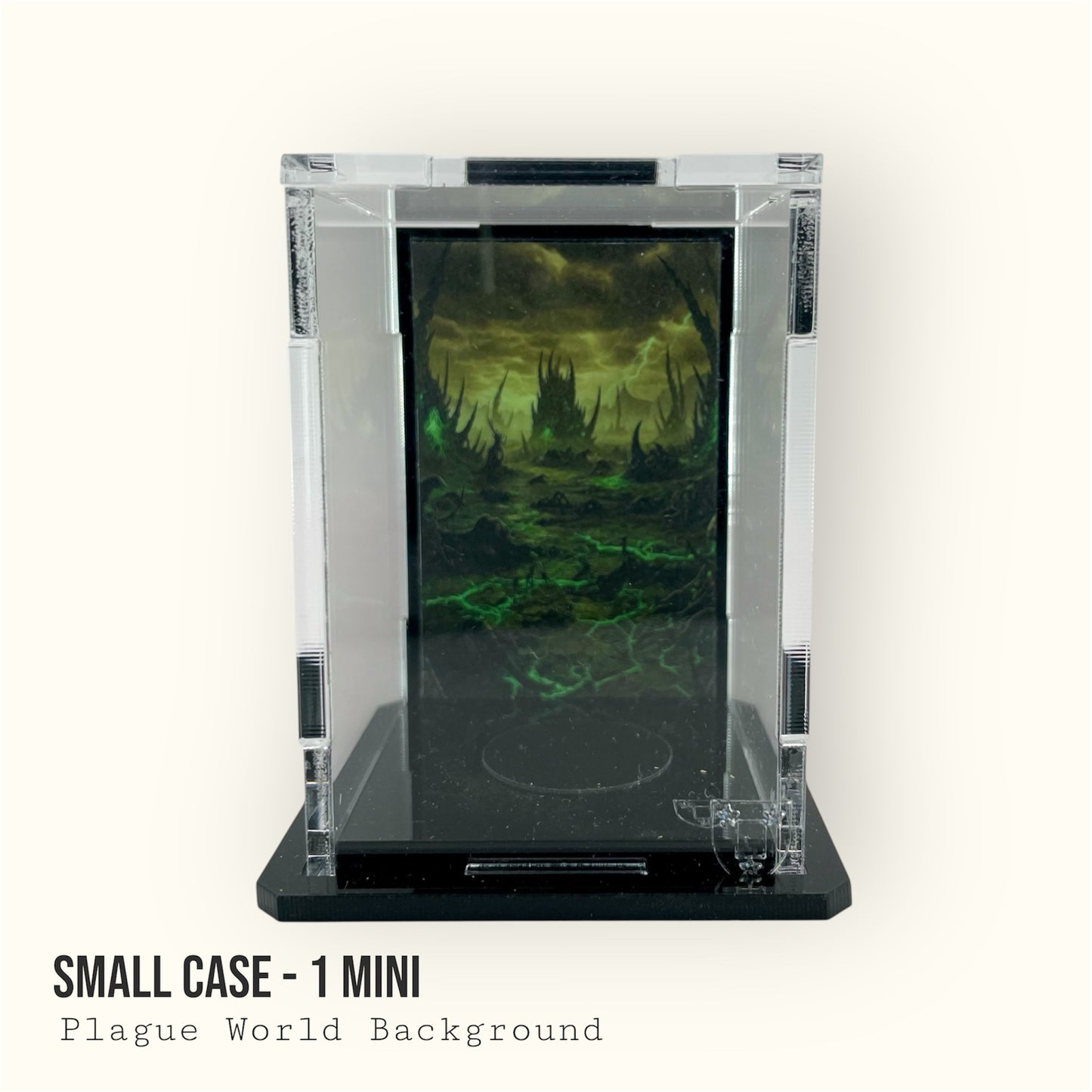 Small Display Case for 1 Mini - Plague World Background