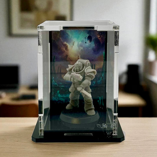Display Case for Minifigures - Cosmic Background (50×50×75 mm / 1.97×1.97×2.95 in)