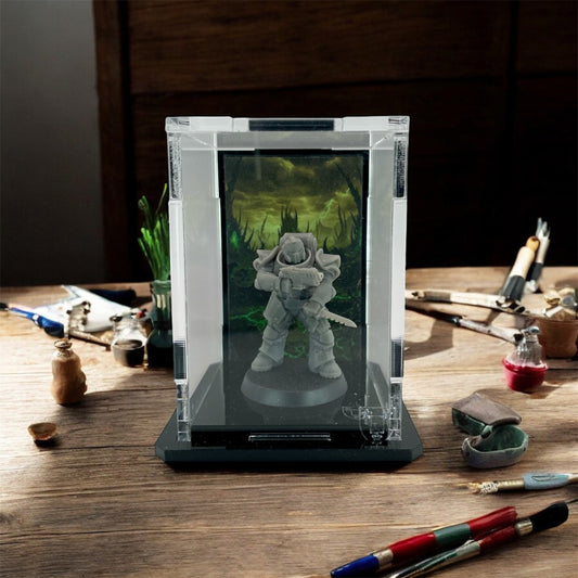 Small Display Case for 1 Mini - Plague World Background