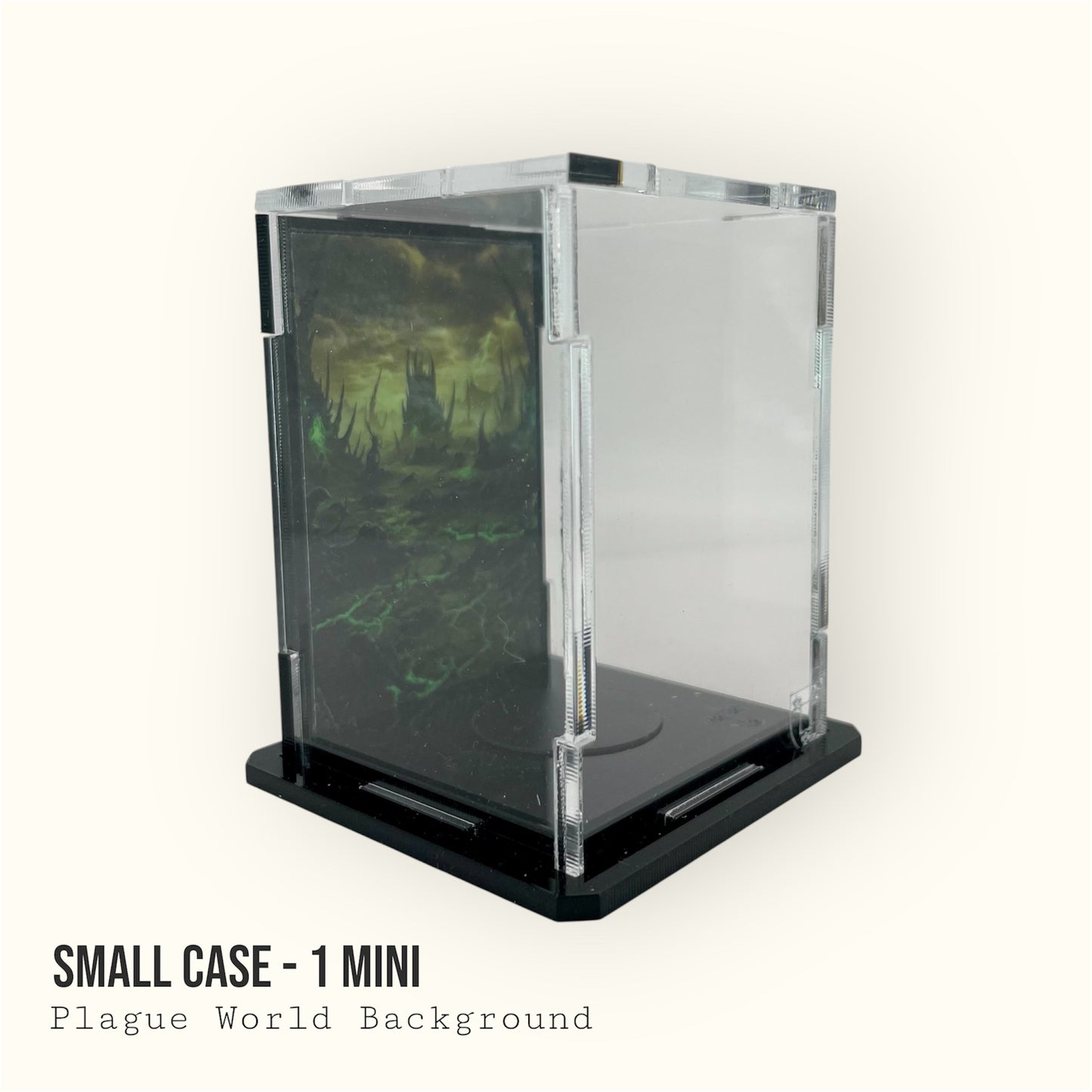 Small Display Case for 1 Mini - Plague World Background