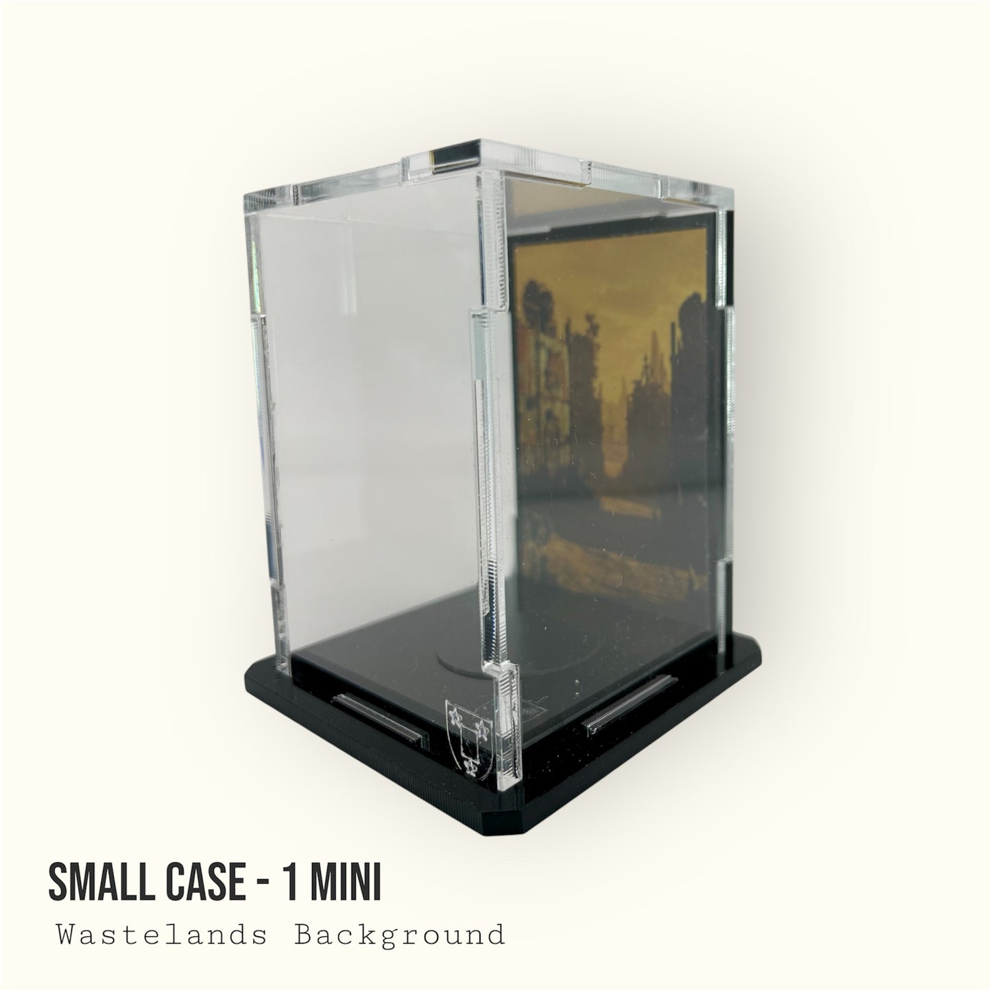 Small Display Case for 1 Mini - Wastelands Background