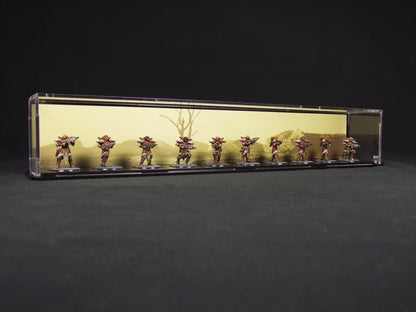 Display case for 10 x 32mm minifigs (Desert Background)