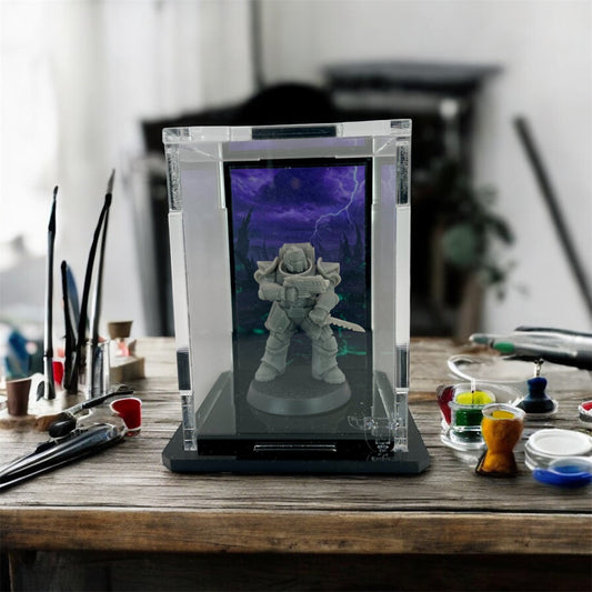 Small Display Case for 1 Mini - Corrupted Storm Background