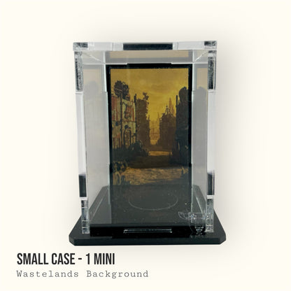 Small Display Case for 1 Mini - Wastelands Background