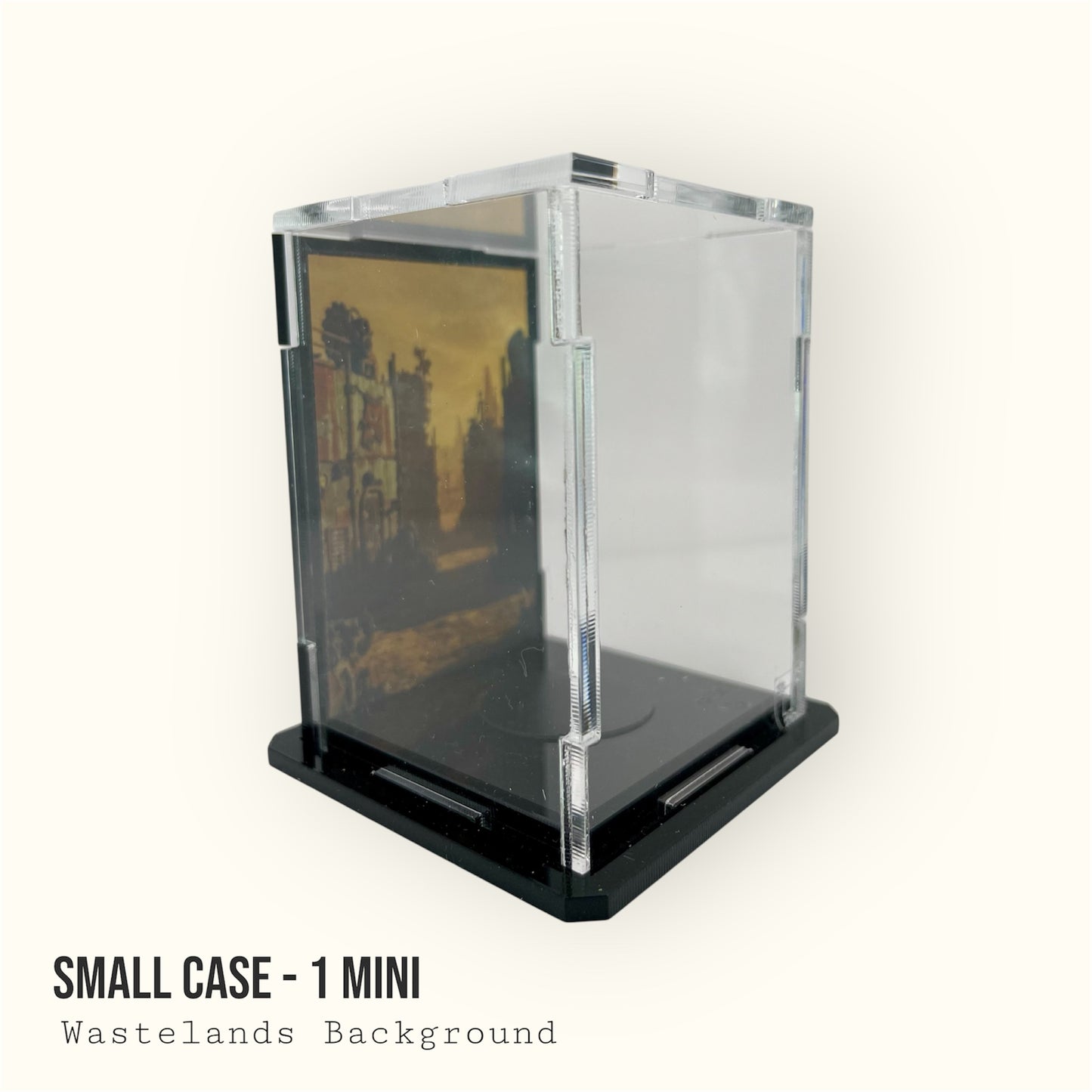 Small Display Case for 1 Mini - Wastelands Background