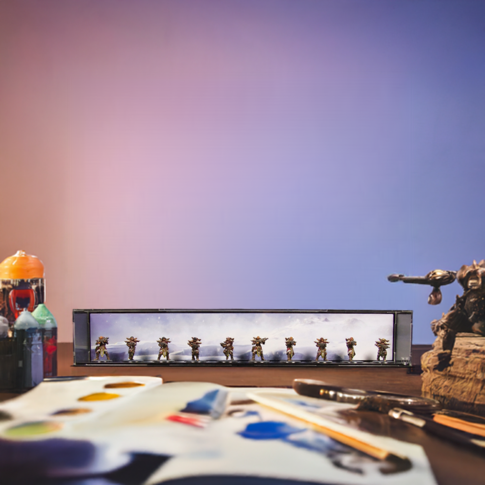 Small Display case for 10 Minis - Ice Background – My Mini Display